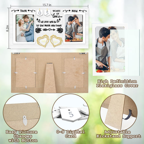 ZCPTZ double 4x6 photo frame in wood MDF for durable keepsakes.