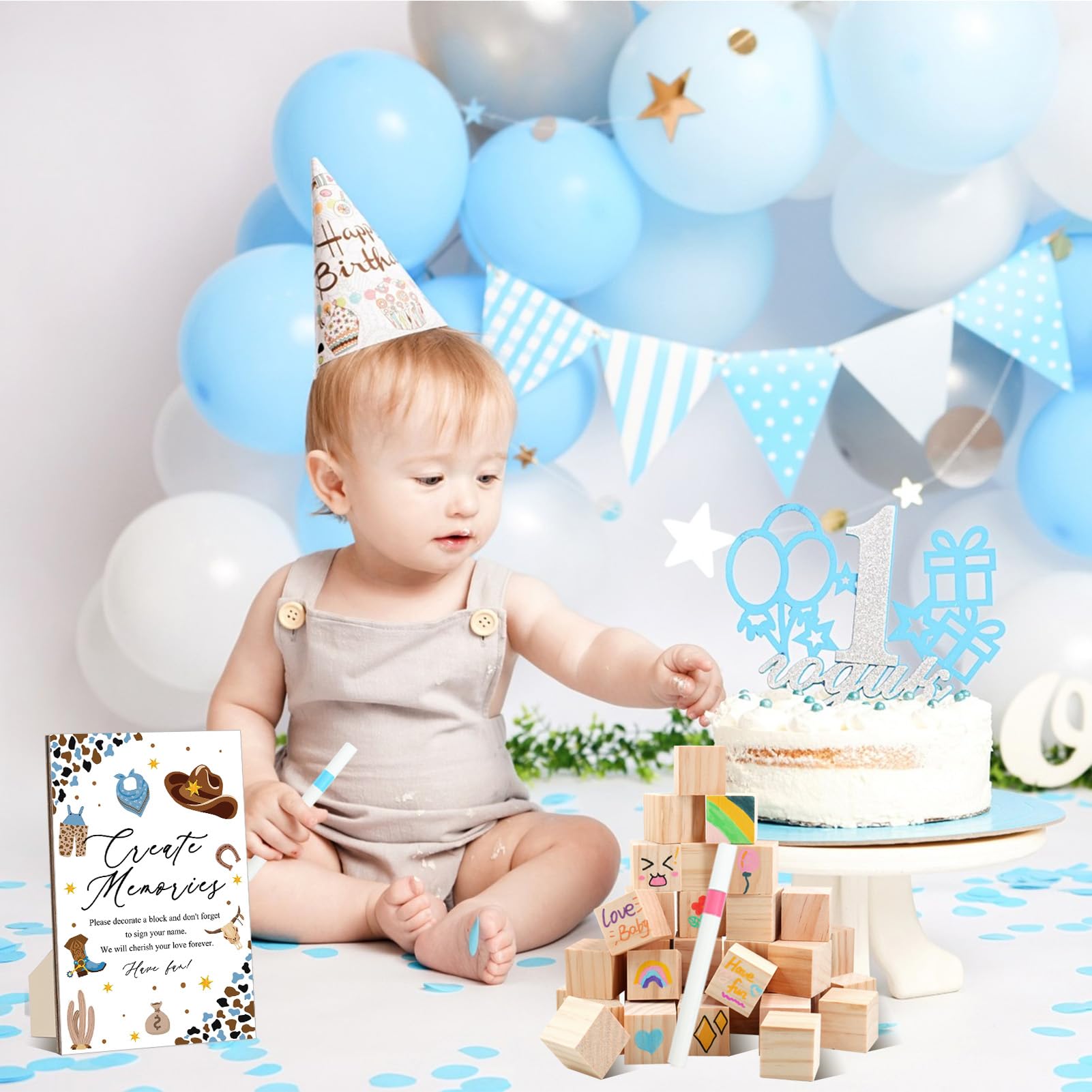 ZCPTZ versatile party decor kit for baby showers and gender reveals.