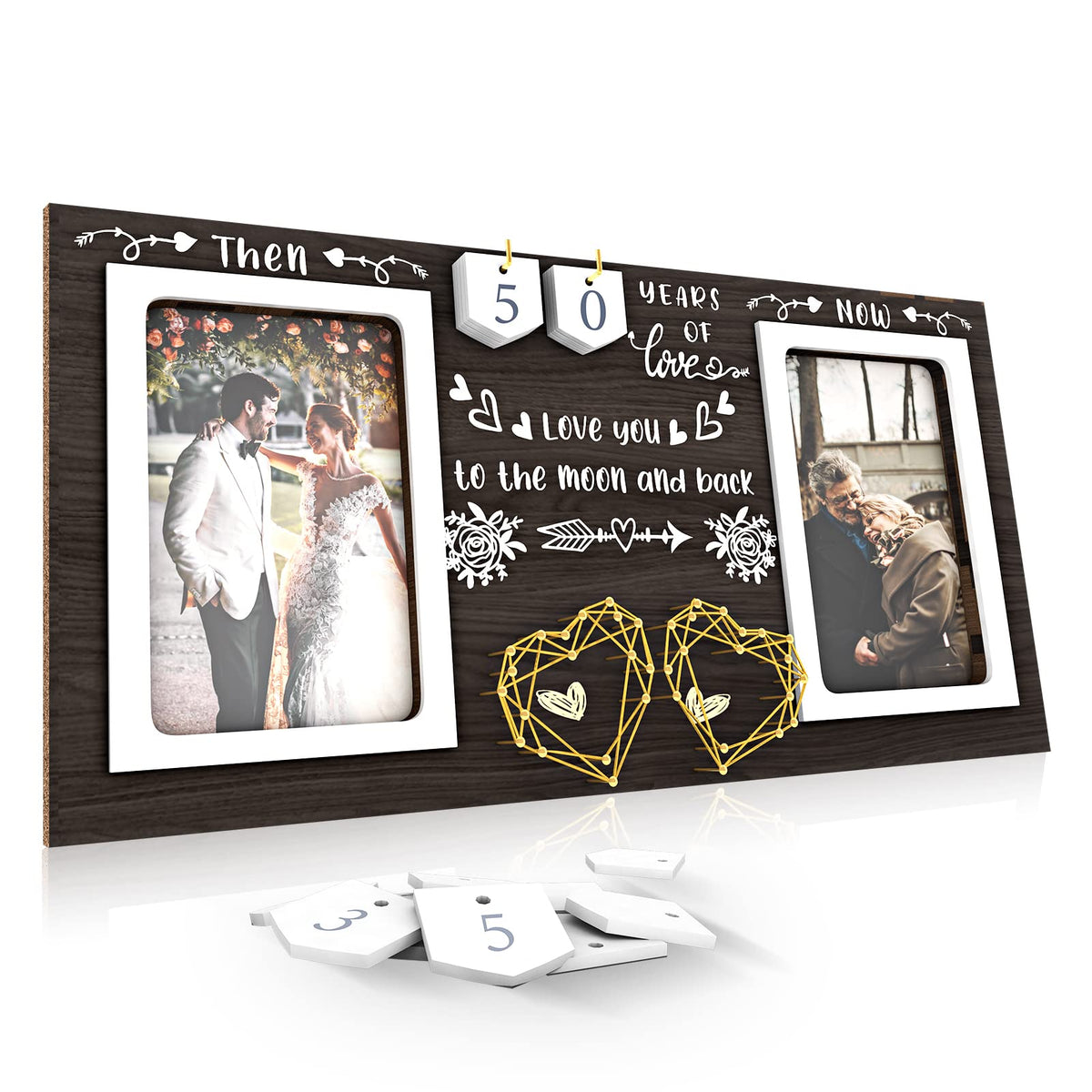 ZCPTZ Then & Now frame front view with dual 4x6 slots for wedding memories.