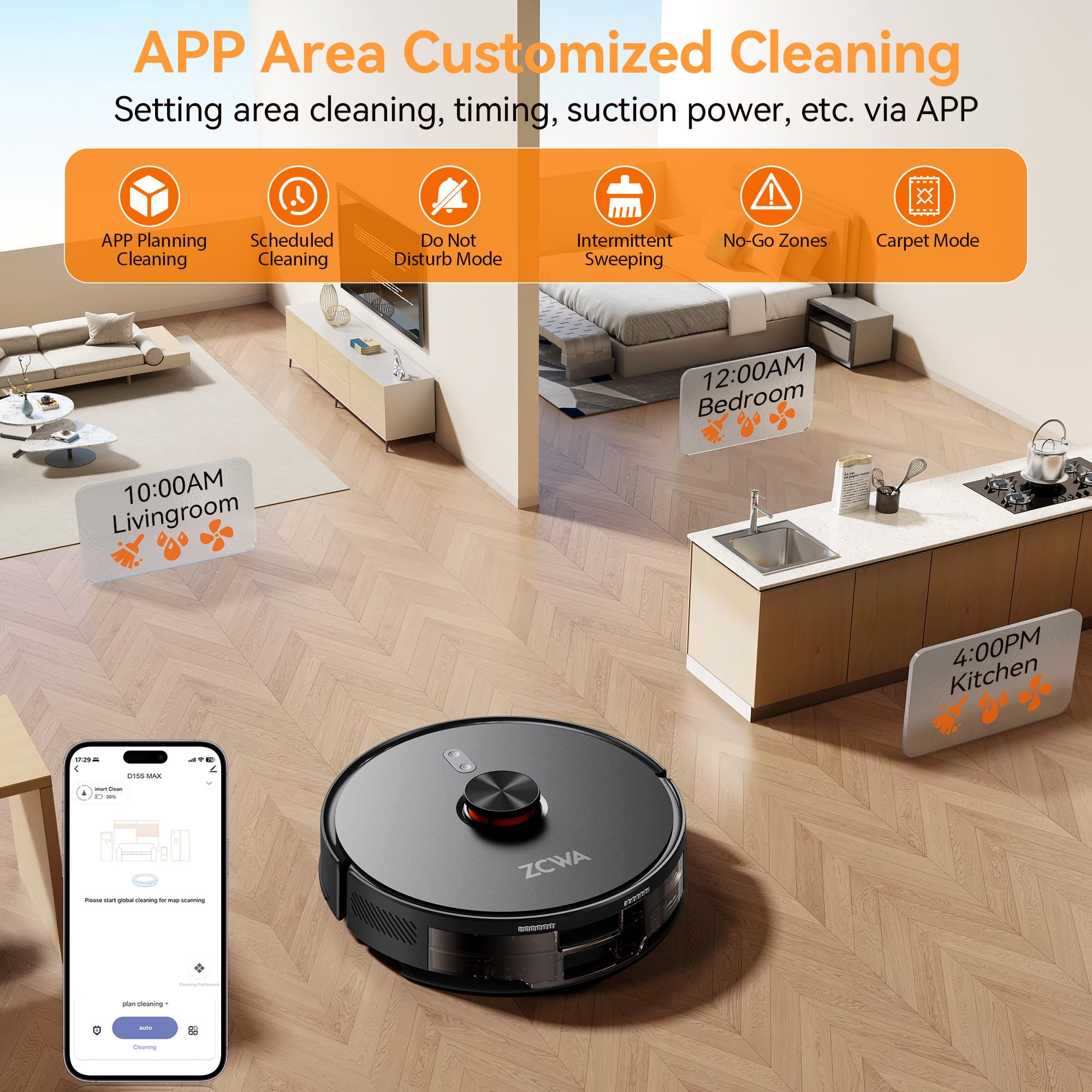App control via TUYA app for scheduling and customization