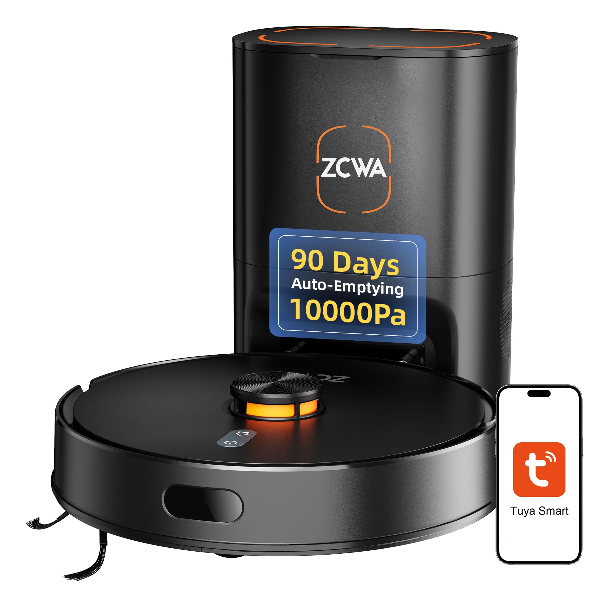 ZCWA D15S MAX robot vacuum with LiDAR navigation for precise mapping