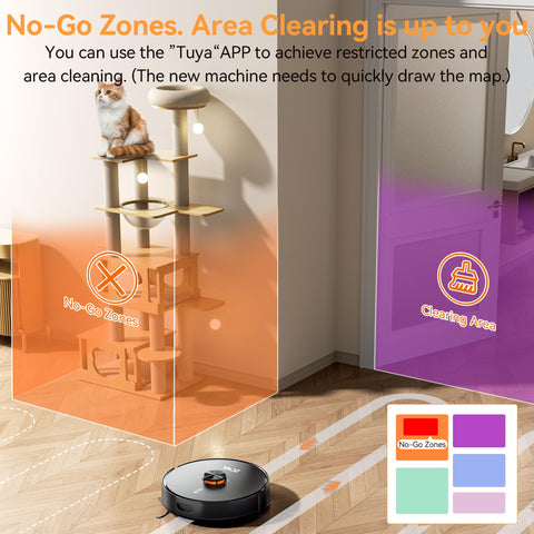 Smart mapping and zone cleaning via TUYA app