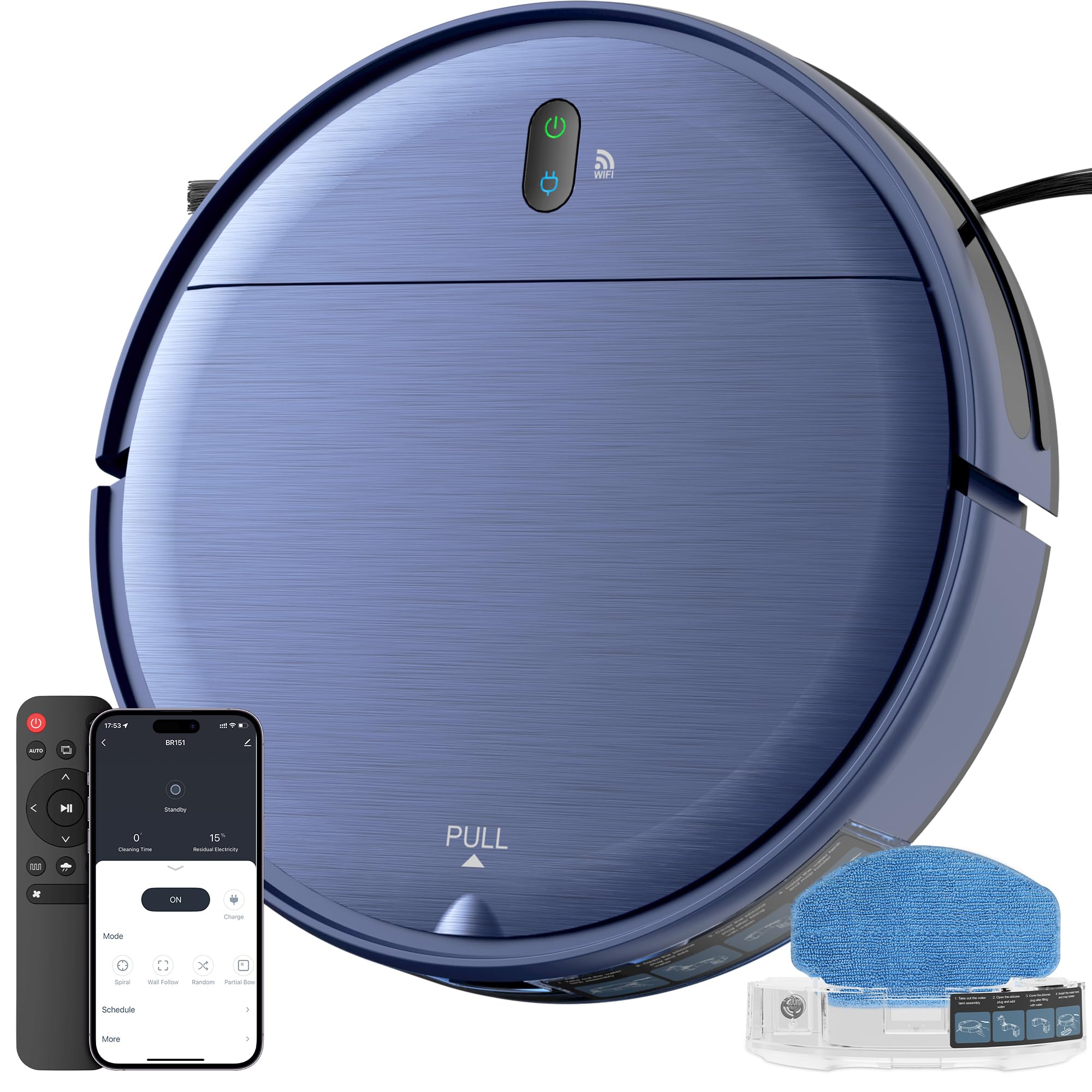 ZCWA Robot Vacuum with 2300Pa suction for deep cleaning on hard floors.