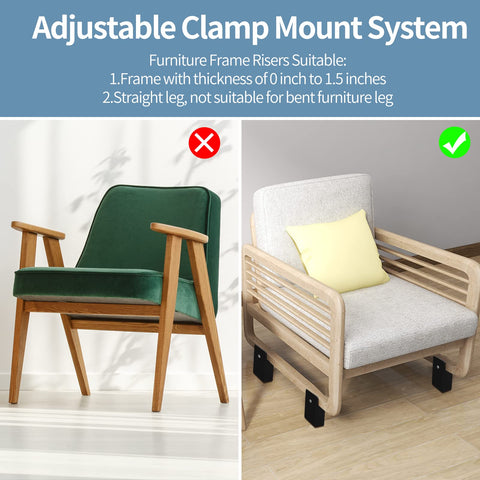 ZDDLOINP bed-frame risers with felt bottom to protect floors