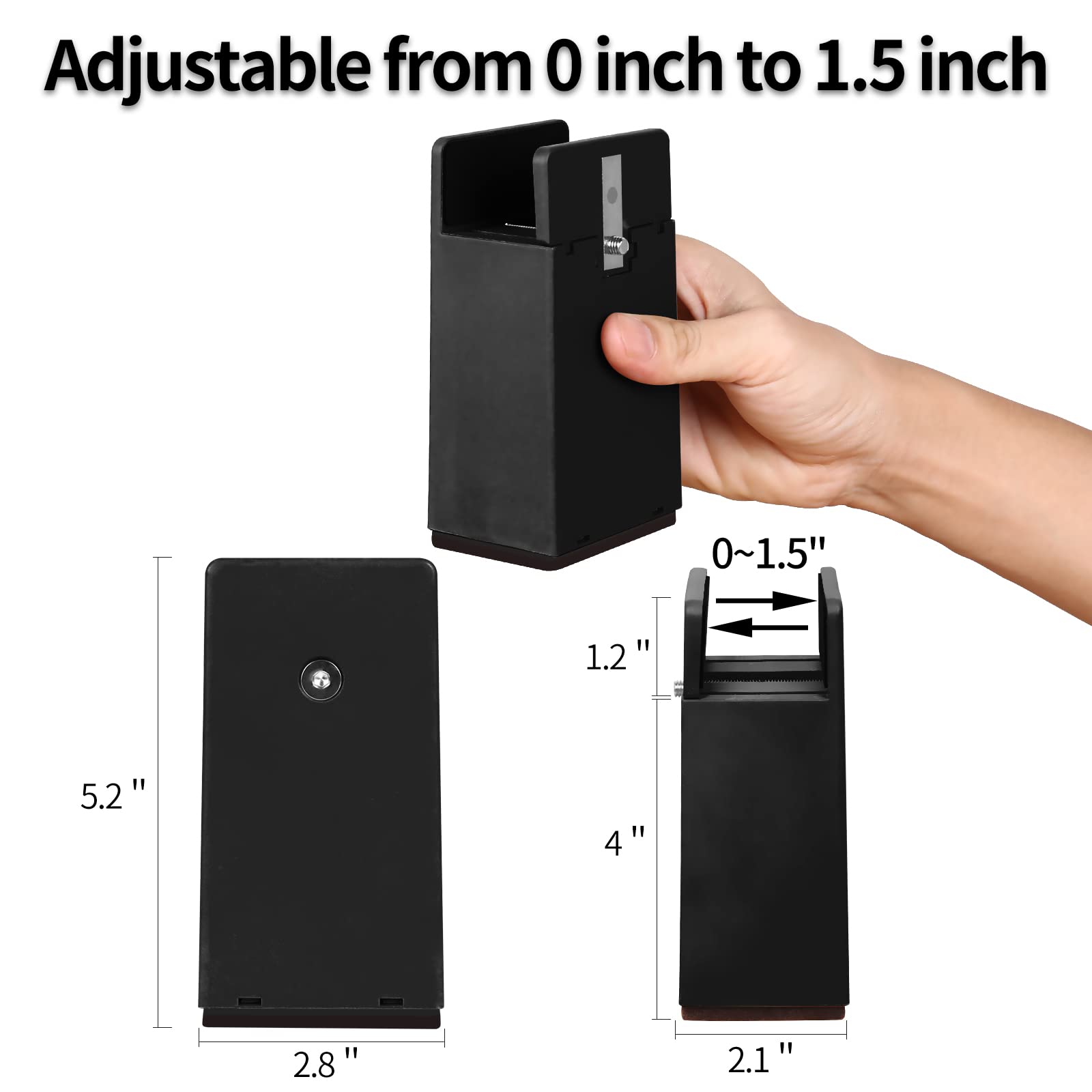 ZDDLOINP furniture risers 4-inch lift for extra height without drilling