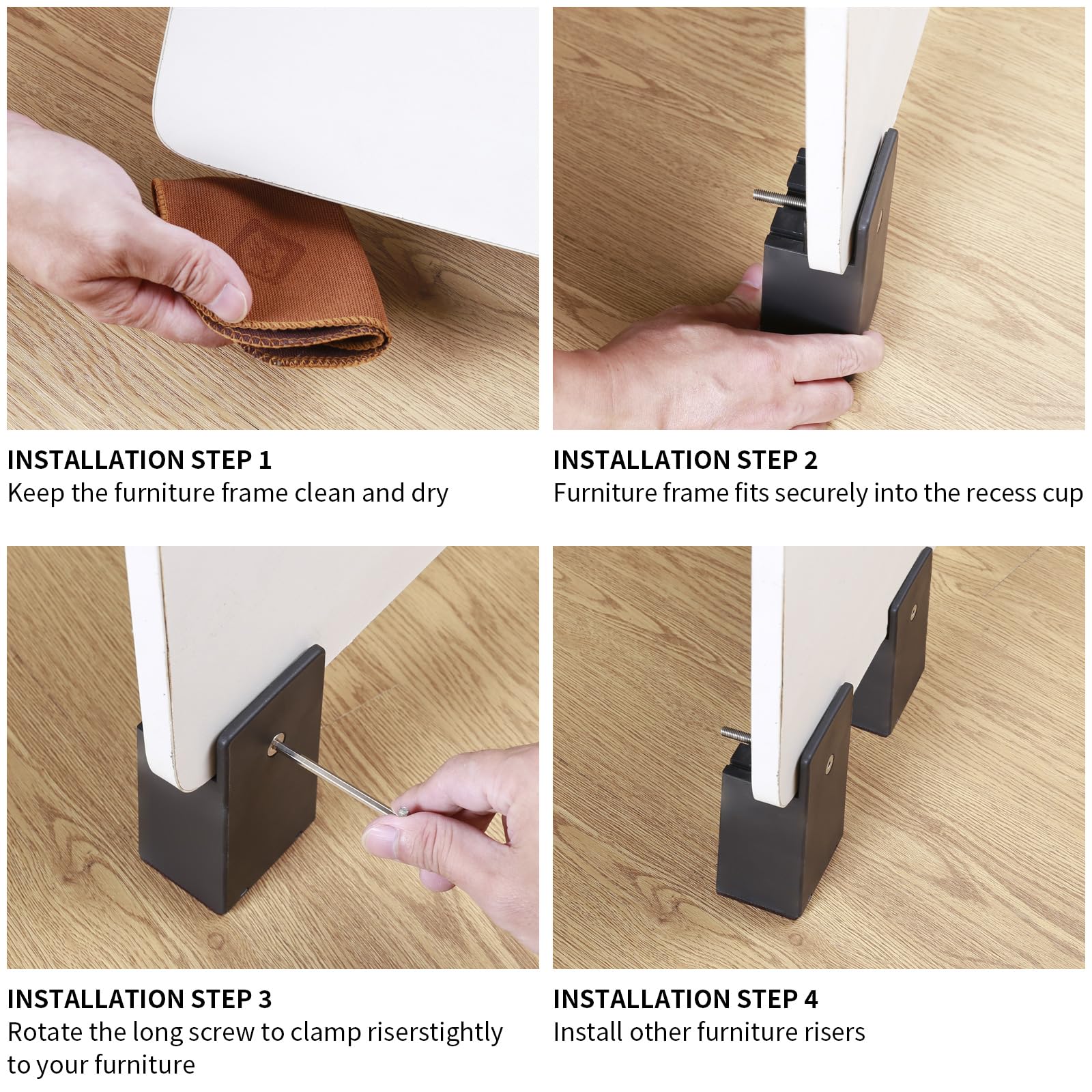 ZDDLOINP under-bed storage risers create extra space