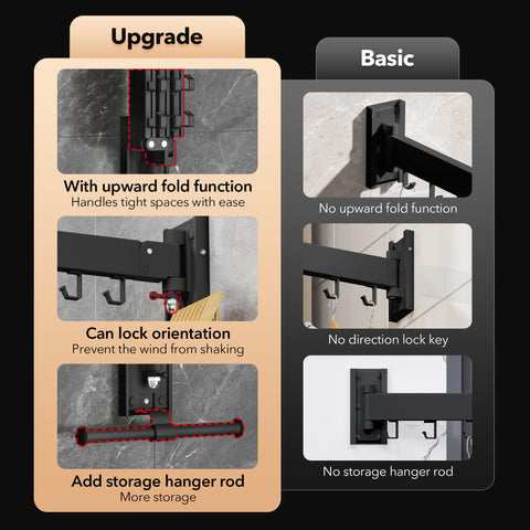 ZdwCyl drying rack folds upward to free floor space.