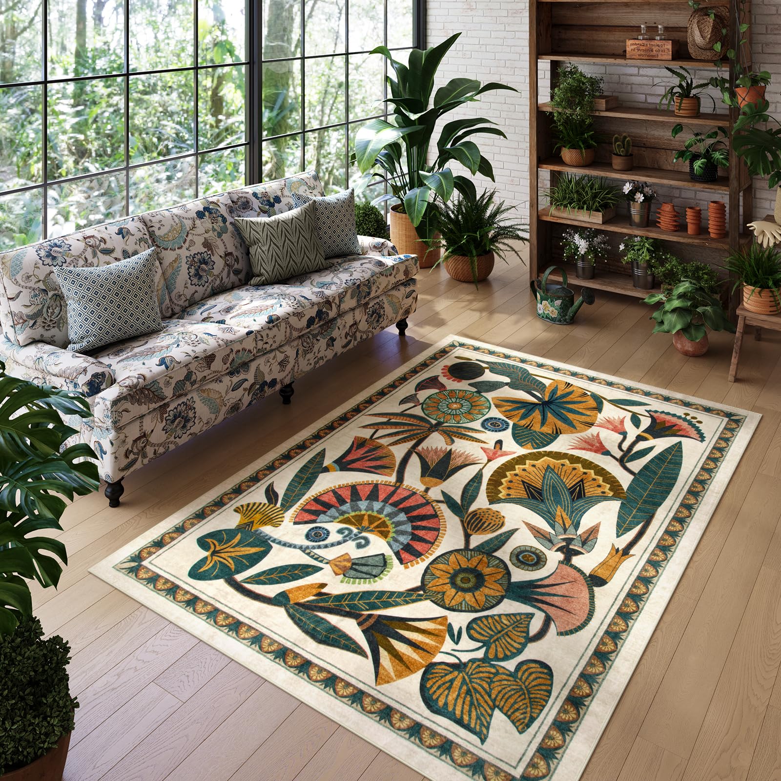 Kids and pets-friendly Zealude rug for cozy family moments.