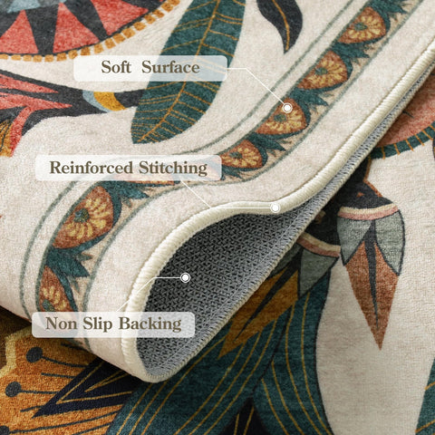 Zealude Non-Slip Backing Rug emphasizes stable placement in busy hallways