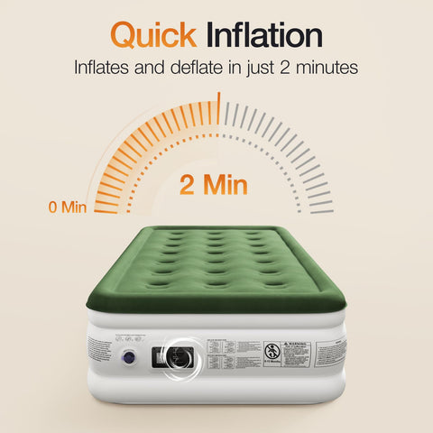 Zearna air mattress internal coil beam provides even support across the body.