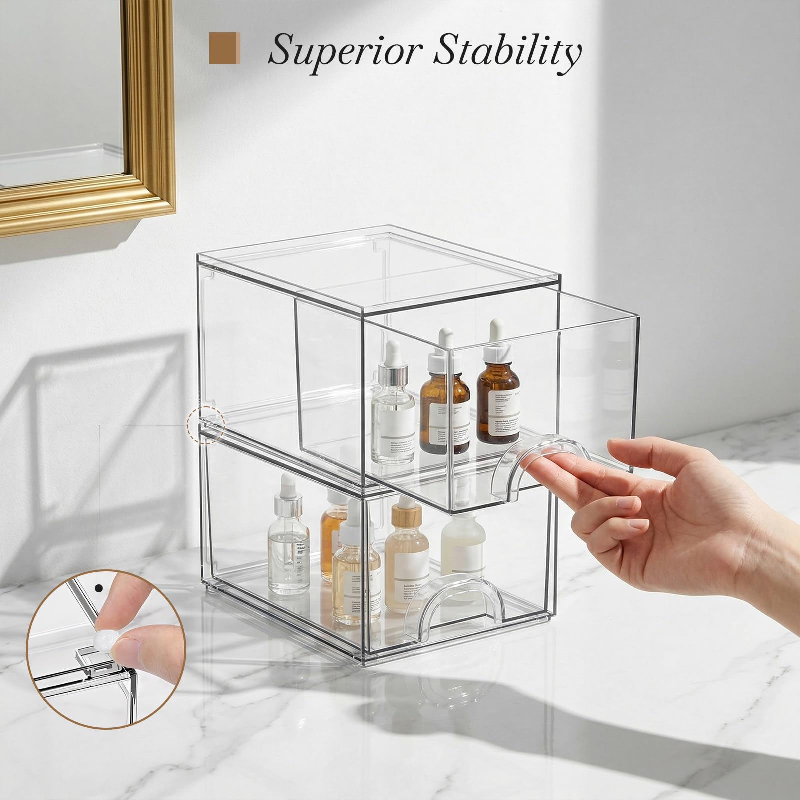 Zeawec clear stackable storage box suitable for multi-purpose organization