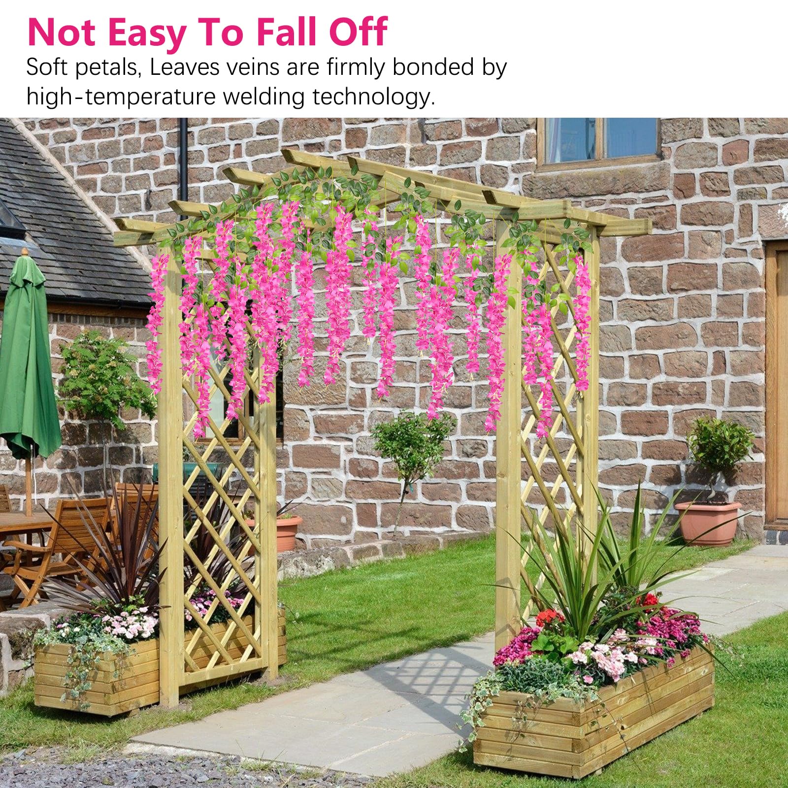 ZEBMOON fuchsia wisteria garland reusable and washable for lasting décor.