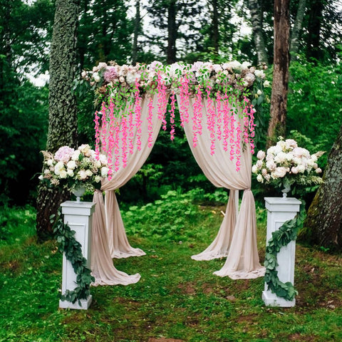 ZEBMOON fuchsia wisteria garland easy to install and maintain.
