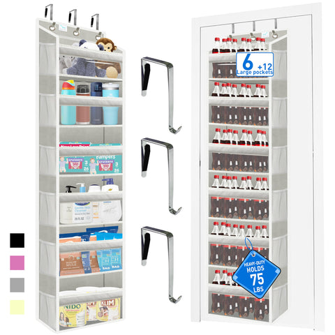 Zebricolo over-the-door organizer with six tiers for stable, roomy storage