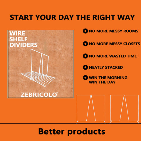 Zebricolo shelf dividers, easy install, no tools required.