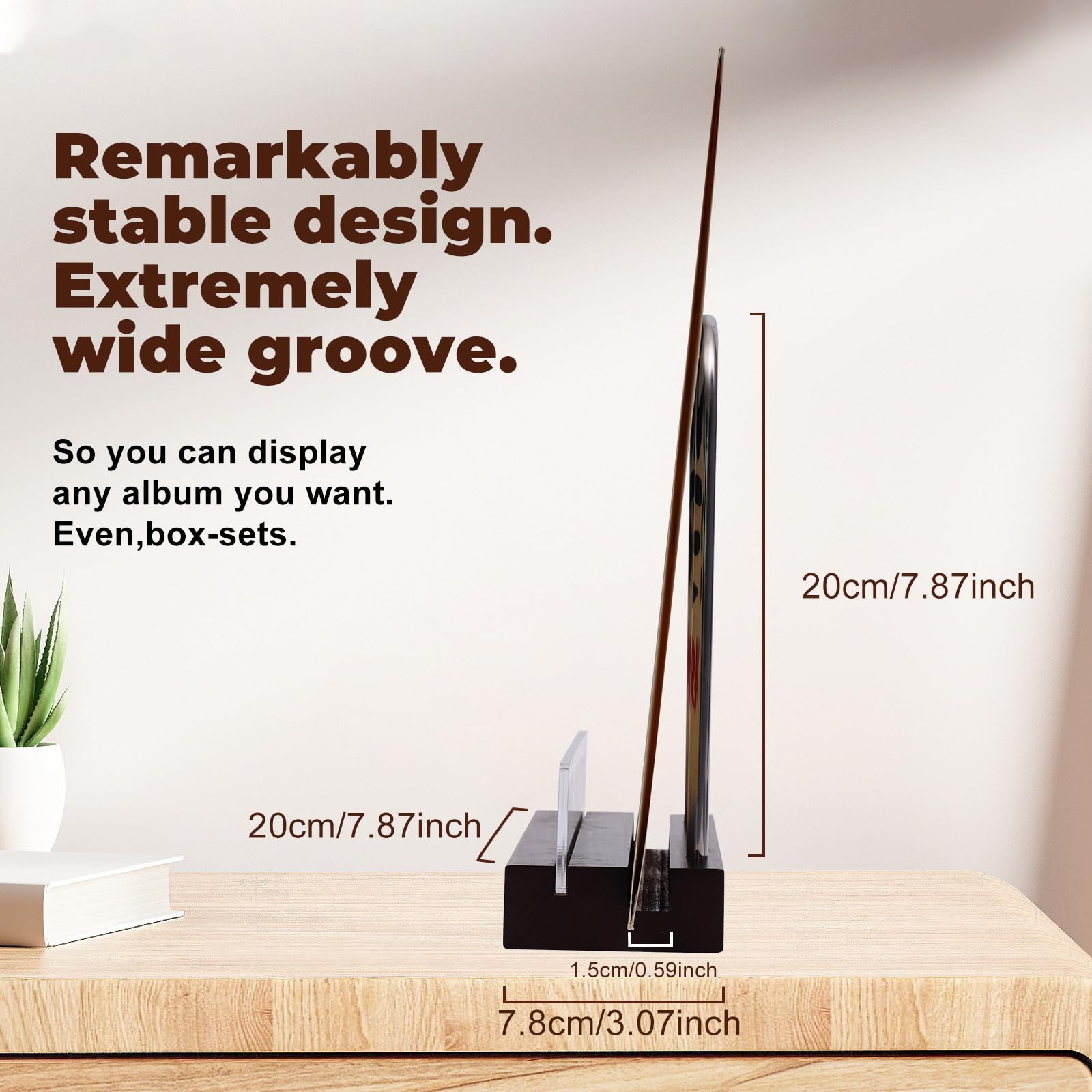 ZEDKEHO vinyl stand used as a centerpiece in a music room or living space