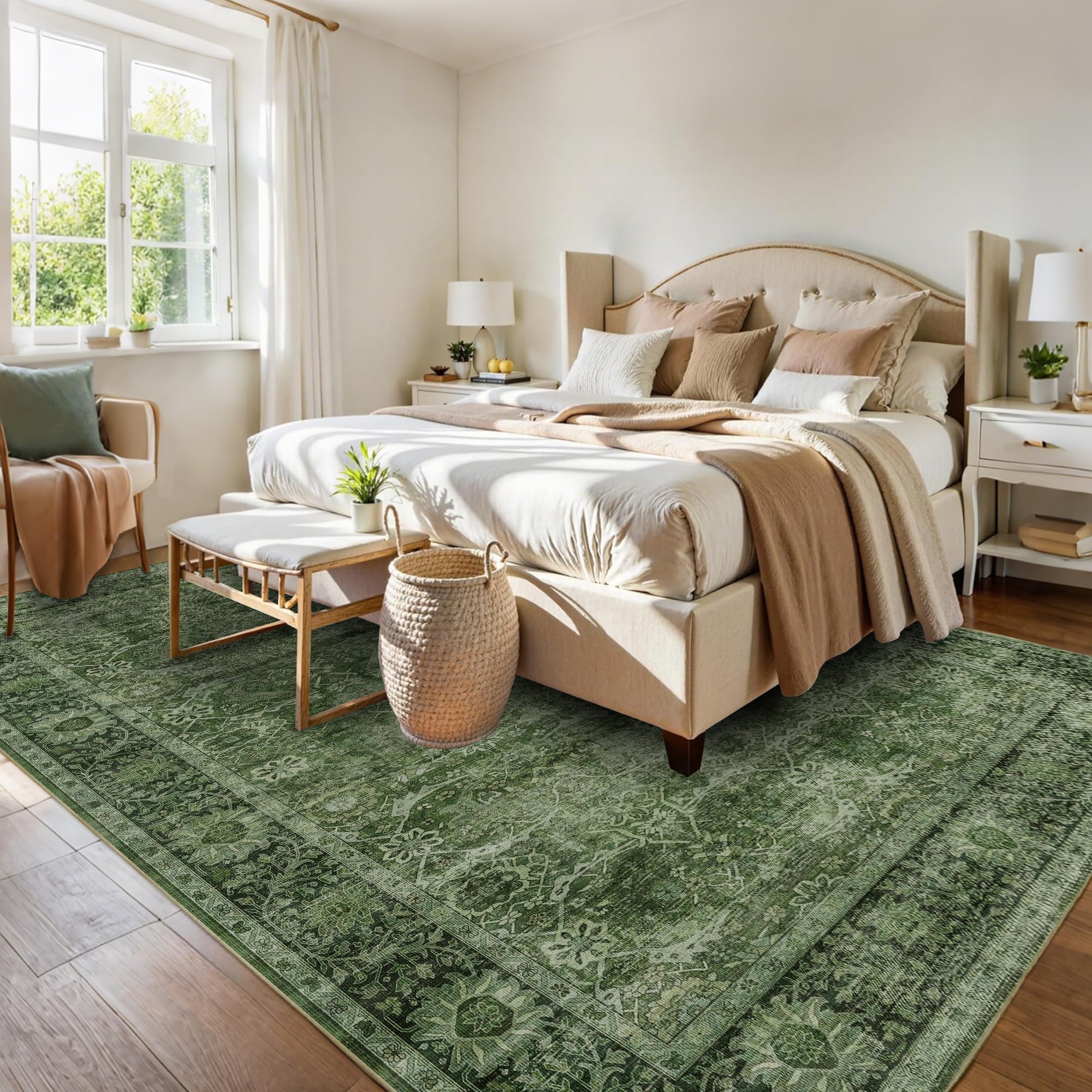 zeeinx distressed floral rug with soft texture for cozy living spaces