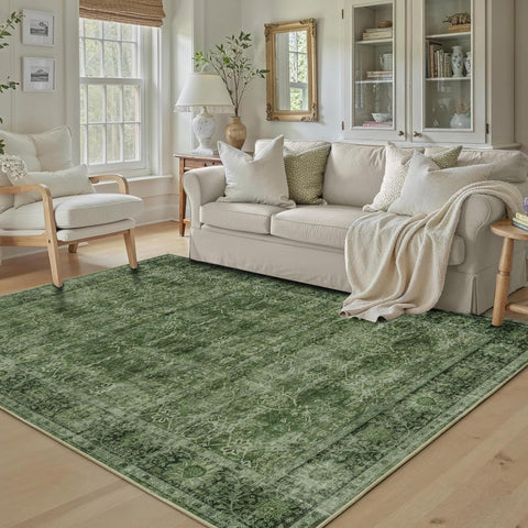 zeeinx green vintage floral design rug adds timeless charm to bedrooms