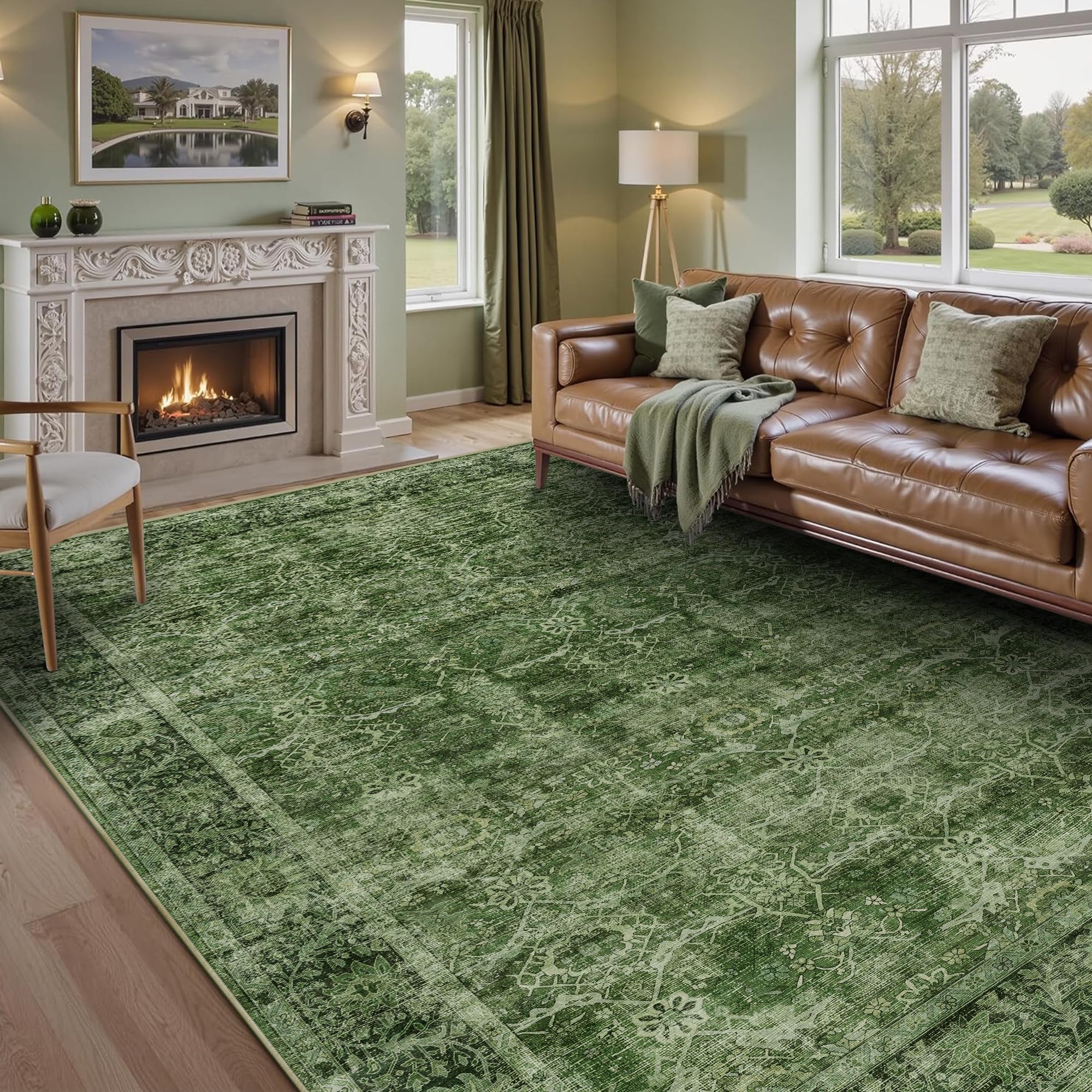 Zeeinx machine-washable rug offers easy cleanup in busy homes.