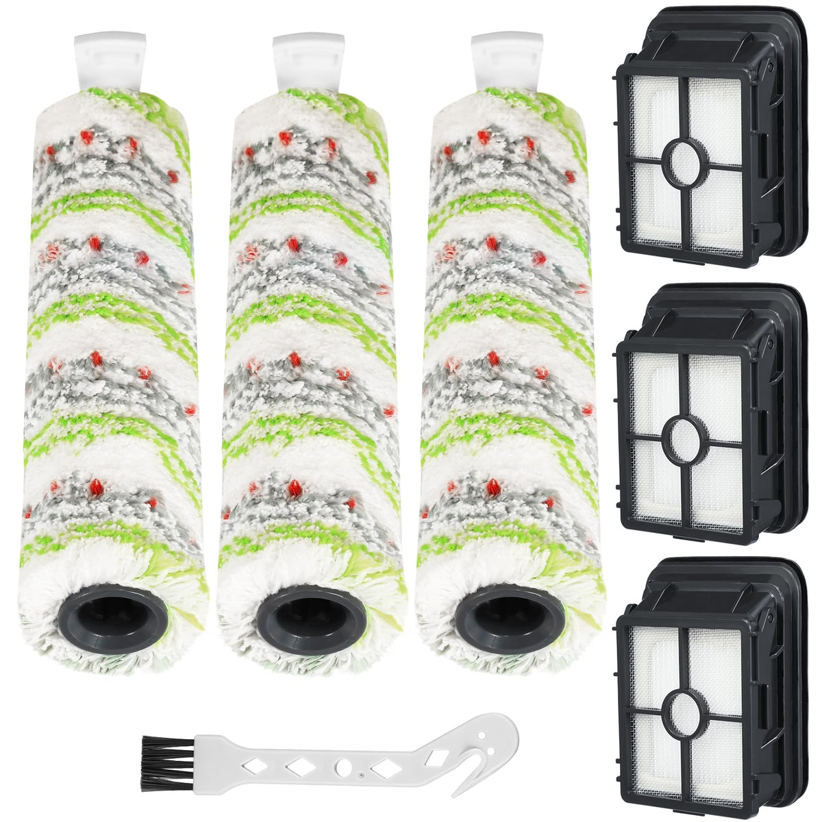 Zeekech 3-pack brush rolls 2788 for CrossWave: pet hair pickup on hard floors