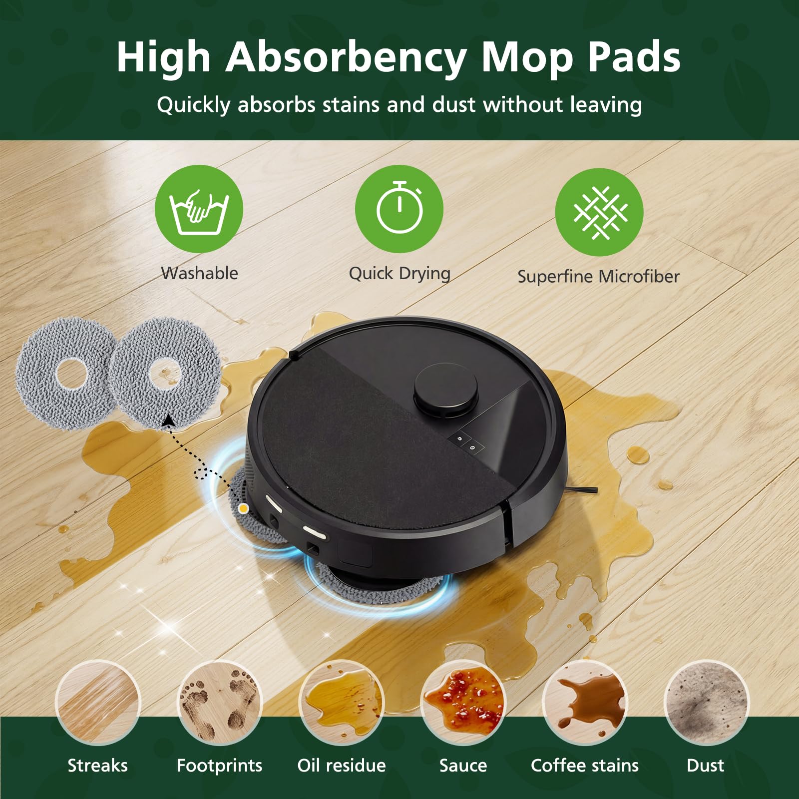 Zeekech mop pads provide gentle wet cleaning on hardwood and tile.
