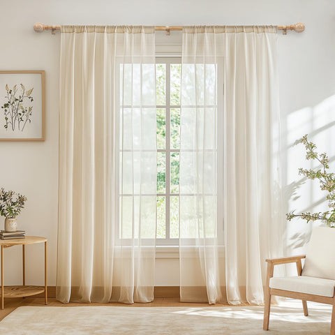 Zeerobee adjustable telescopic curtain rod showing versatile length
