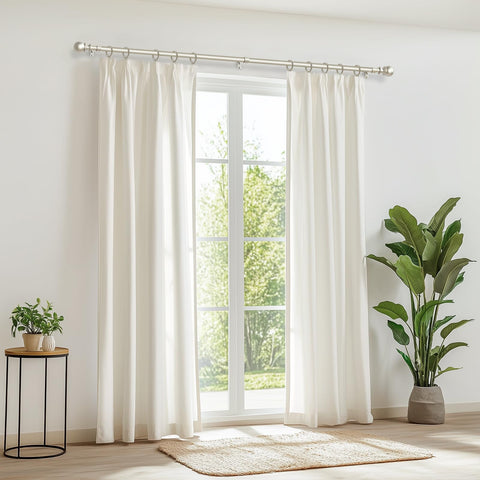 Zeerobee heavy-duty 1-inch curtain rod ready for heavy drapes
