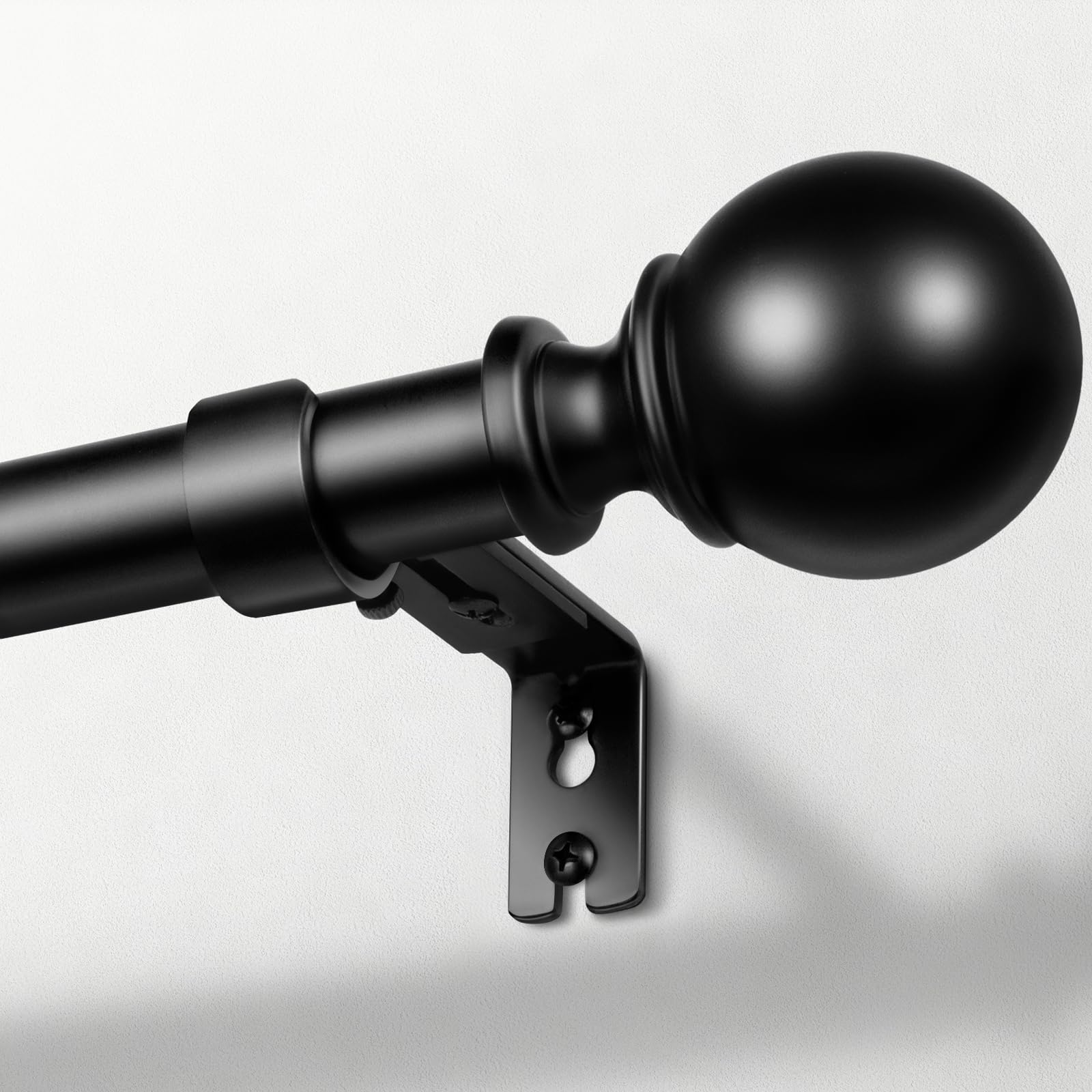 Zeerobee curtain rod 32-72 inch adjustable black, sturdy and versatile for any window.