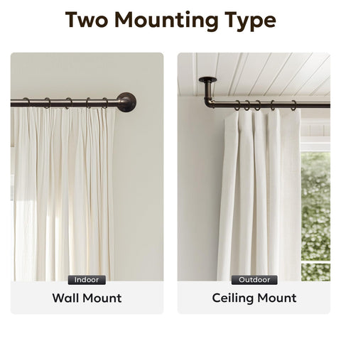 Adjustable Zeerobee curtain rod extends to 86 inches for various windows