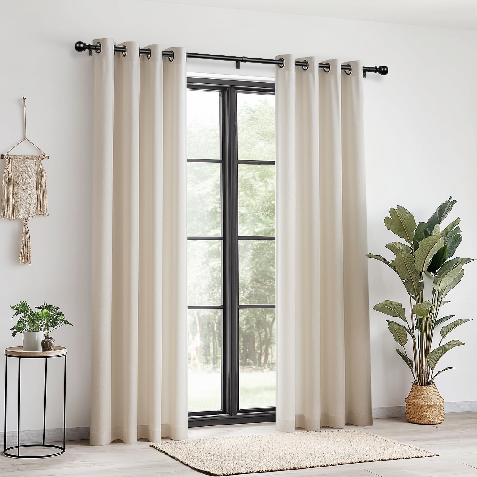 Zeerobee curtain rod ball end cap in black, classic design fits all draperies.