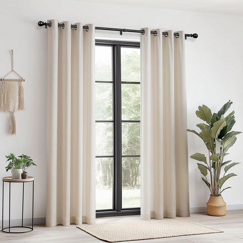 Zeerobee curtain rod ball end cap in black, classic design fits all draperies.