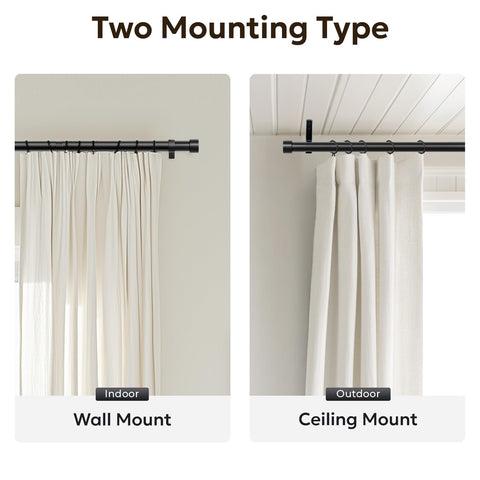 Zeerobee curtain rod indoor and outdoor use for versatile spaces.