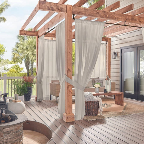 Zeerobee curtain rod suitable for outdoor patio installation