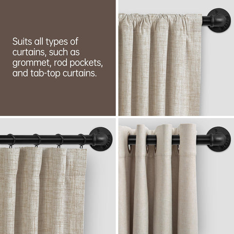 Zeerobee curtain rod wrap-around design for energy efficiency