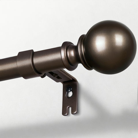 Zeerobee curtain rods 1-inch thick bronze pole for sturdy window support.
