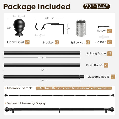 Zeerobee curtain rod withstands daily use with a sturdy 1-inch profile.