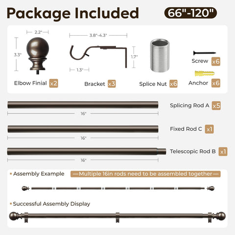 Zeerobee outdoor-indoor room divider curtain rod suits flexible layouts
