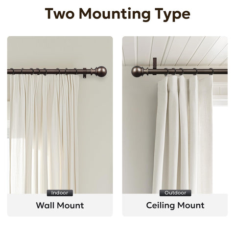Zeerobee bronze finish curtain rod with smooth, refined look