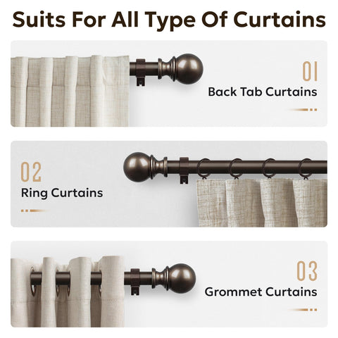 Zeerobee telescoping curtain rod adjusts to final length easily