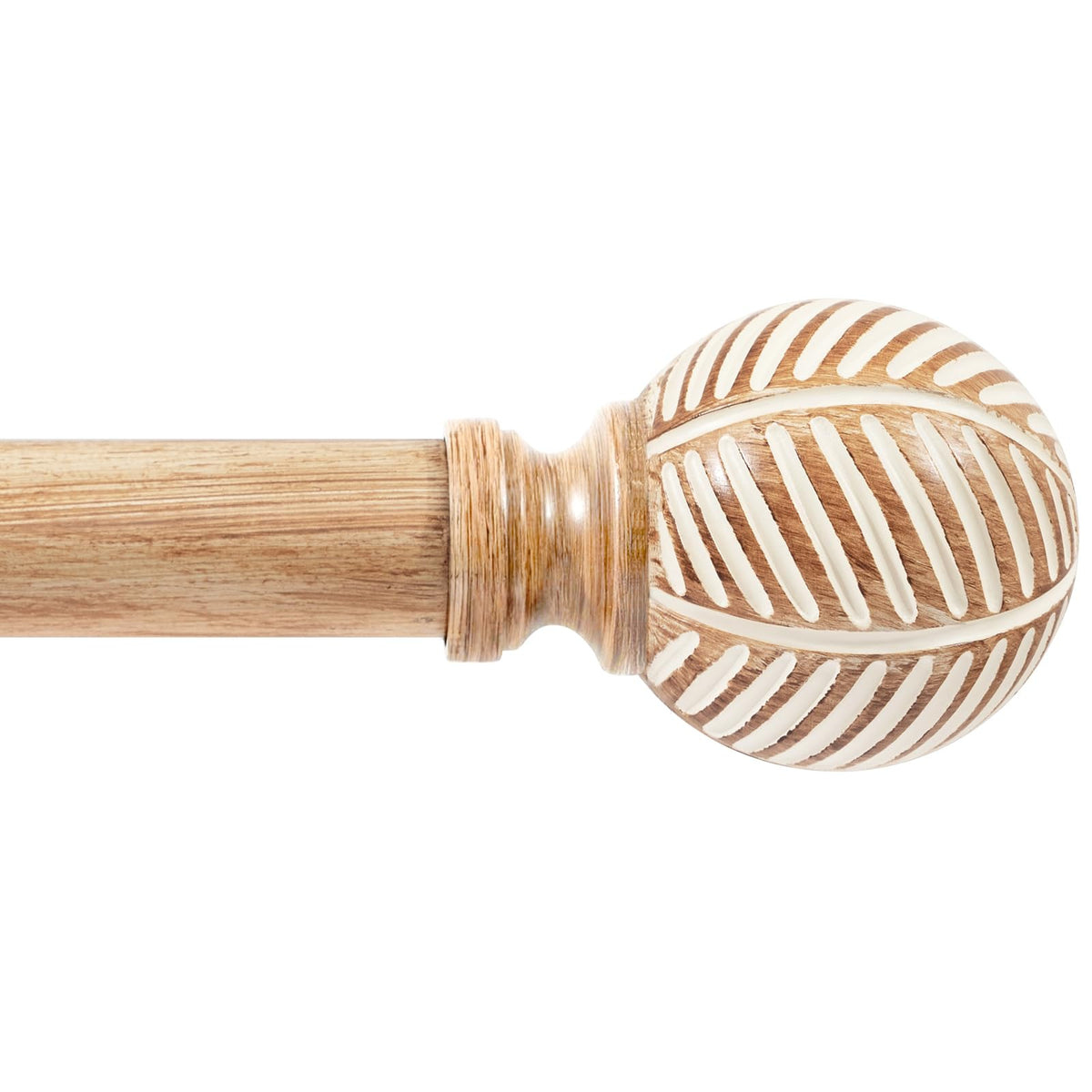Zeerobee wood curtain rod with 1-inch diameter and sturdy drapery support