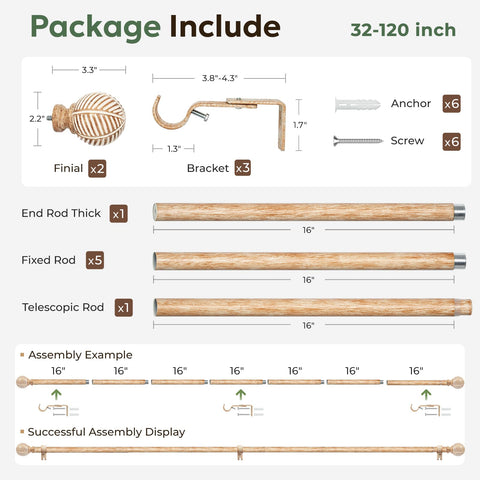 Zeerobee wood curtain rod tested for salt spray and rust resistance