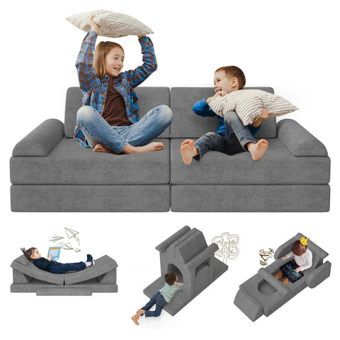 Zefinot modular kids play couch assembly demonstrates quick setup for a cozy play space.