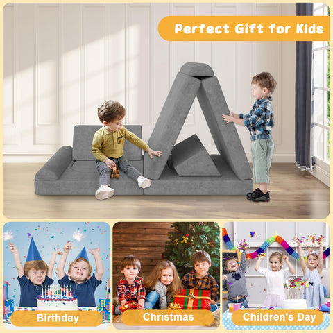 Zefinot modular kids play couch hidden zipper adds safety during active play.