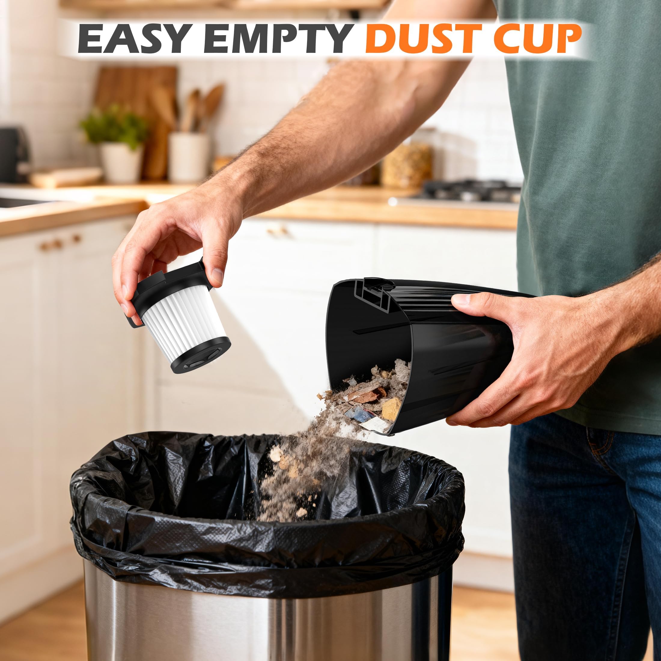 Zefiro 1L dust cup reduces frequent emptying during larger cleans