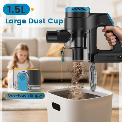 Zefiro 1.5L dust cup for fewer empties