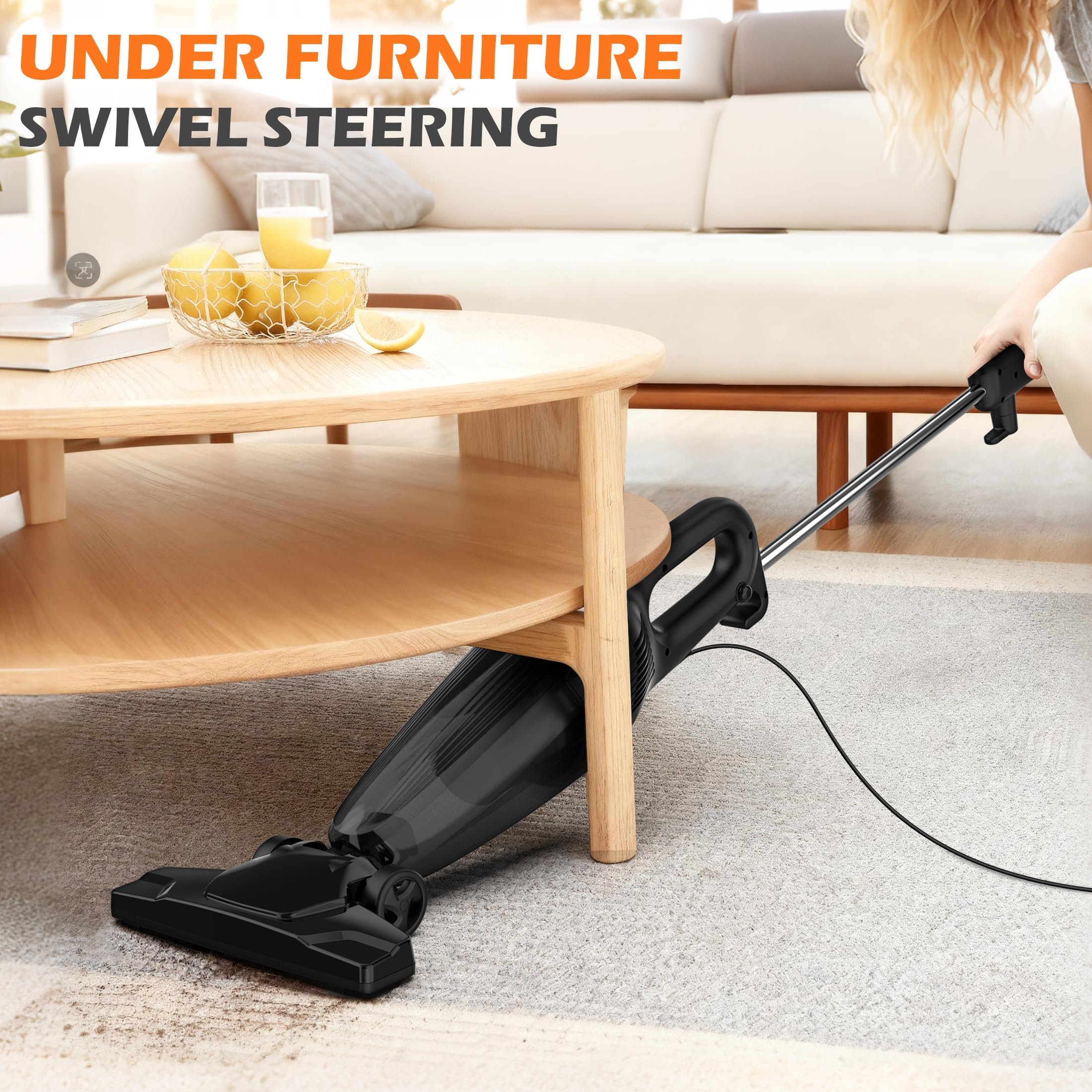 Zefiro swivel steering enables smooth navigation around furniture and corners