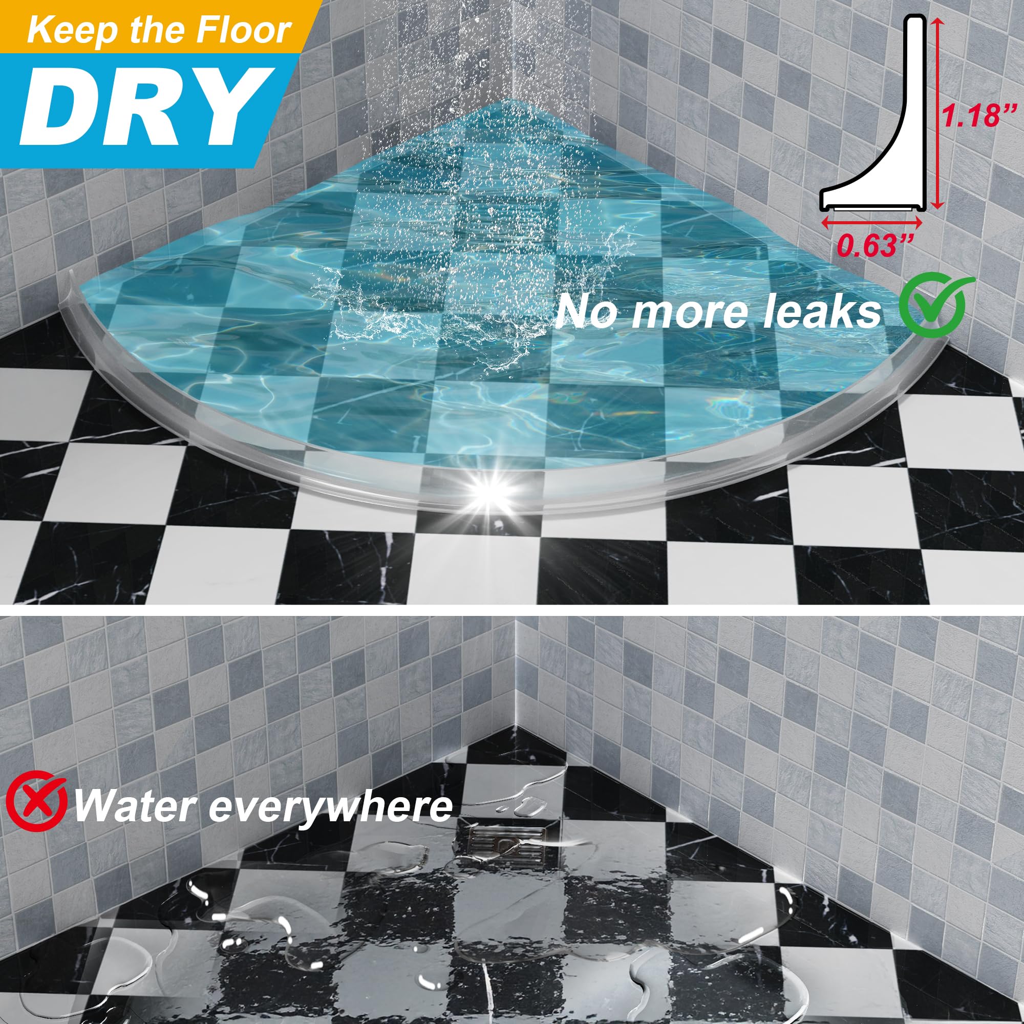 Zehiels barrier demonstrating dry-wet separation on bath and sink edges.