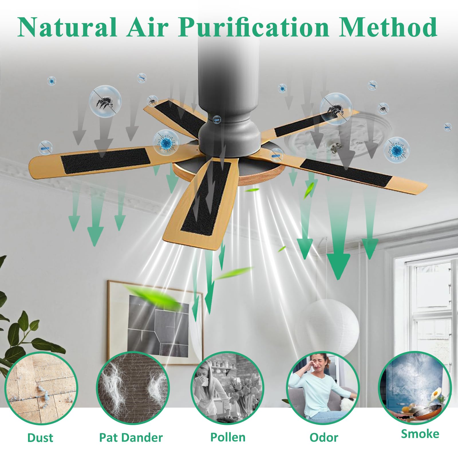 Zejoot ceiling fan filter blade attachment for better air quality.