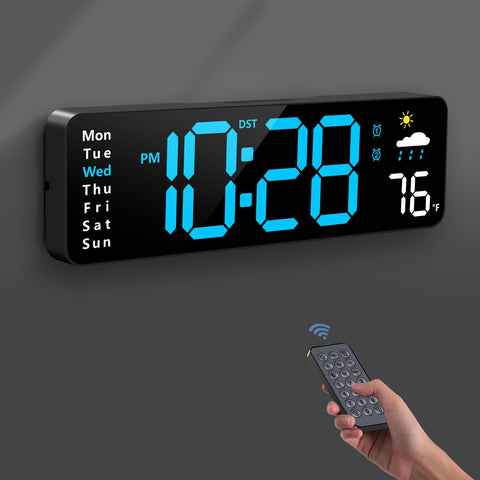 Zelaclock digital wall clock with large display for quick time checks in living rooms