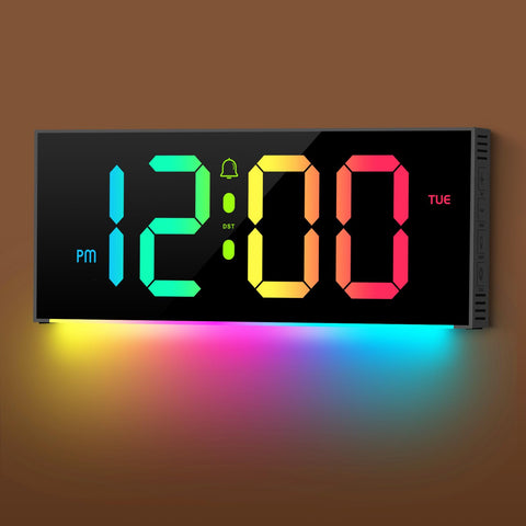 Zelaclock front view with bold digits for easy reading in the living room